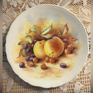 ✨Vintage Royal Kent Bone China Plate  🍒Fruit Study🍑 1980s Staffordshire